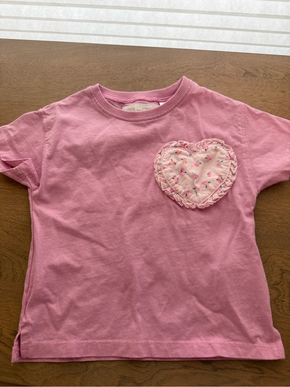 Zara Pink Floral Pocket Tee Size 1 1/2 Year